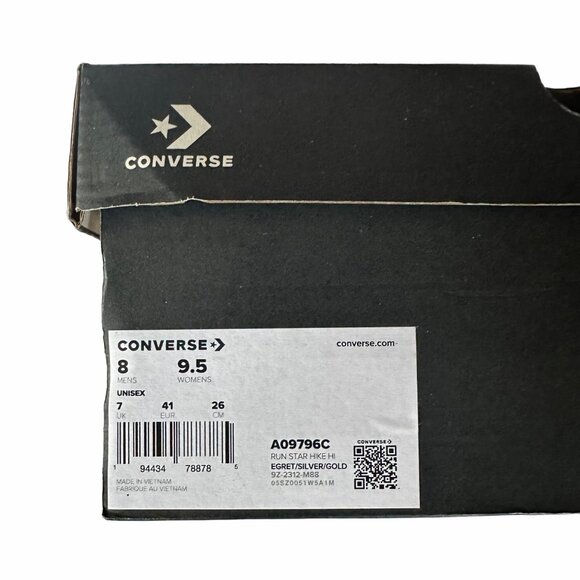 ⭐Converse Run Star Hike Hi Platform 9.5 Women Shoes Beige Purple Sneaker A09796C - Picture 8 of 14